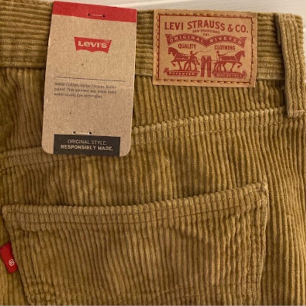 NWT Levi’s Low Pro Straight Leg Y2K Style Corduroy Tan Pants Size 31x30 - Picture 5 of 9